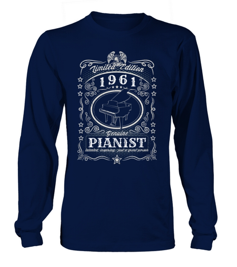 Vintage 1961 Pianist Birthday Gift Piano Player Long sleeved Unisex