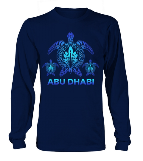 Vintage Abu Dhabi Ocean Blue Sea Turtle Souvenirs Long sleeved Unisex