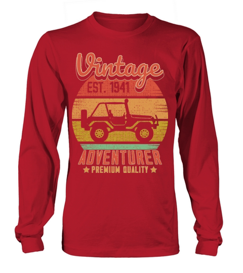 Vintage Retro Jeep Adventurer Est 1941 Birthday Long sleeved Unisex