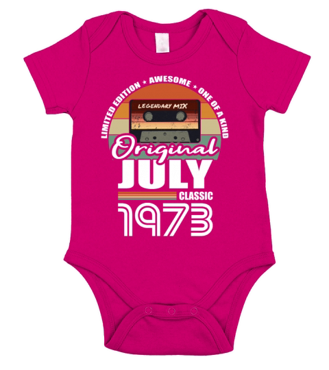 50th birthday july 1973 original 1973 Short Sleeve Baby One-Piece