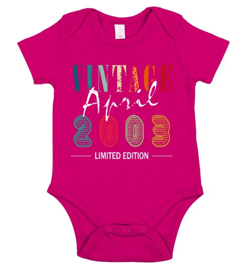 April vintage 2003 born vintage birthday Short Sleeve Baby One-Piece