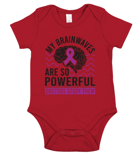 Brainwaves Brain Purple Ribbon Epileptic Epilepsy Short Sleeve Baby One-Piece