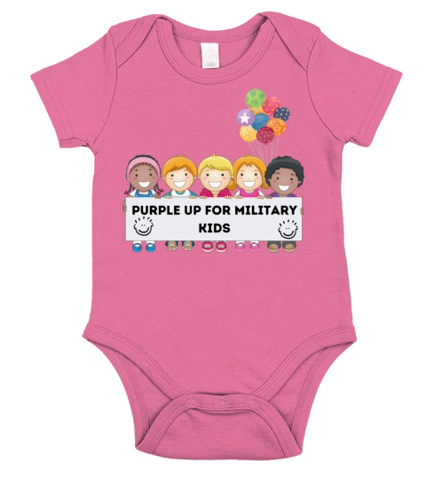 Purple up for military kids Rainbow Month Short Sleeve Baby One-Piece