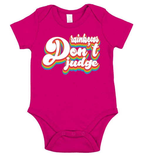 Rainbows Dont Judge - Pride Month LGBTQ Short Sleeve Baby One-Piece