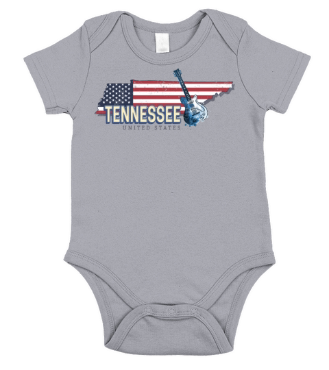 Tennessee United States Retro Map Vintage USA Short Sleeve Baby One-Piece