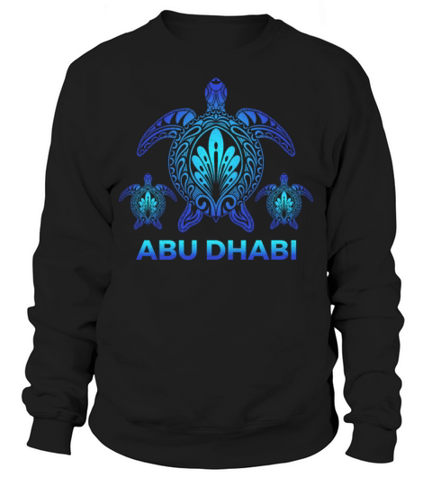 Vintage Abu Dhabi Ocean Blue Sea Turtle Souvenirs Sweatshirt Unisex