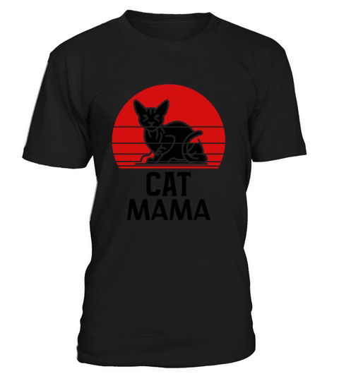 Retro Cat Mama Vintage Eighties Style Distressed T-Shirt Unisex