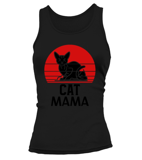 Retro Cat Mama Vintage Eighties Style Distressed Tank top Woman
