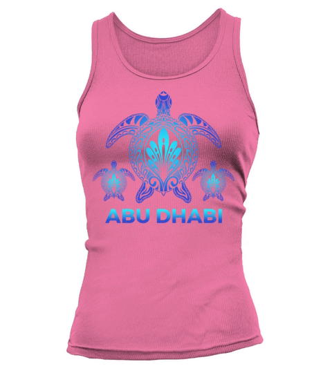 Vintage Abu Dhabi Ocean Blue Sea Turtle Souvenirs Tank top Woman