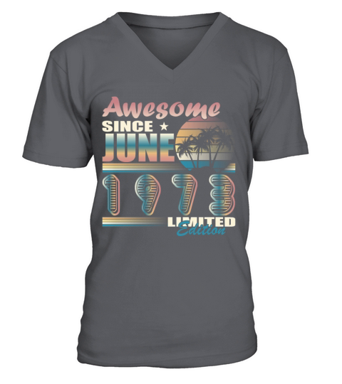 50th birthday vintage June 1973 vintage 1973 V-Neck T-shirt