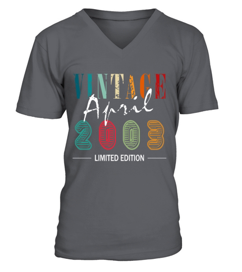 April vintage 2003 born vintage birthday V-Neck T-shirt