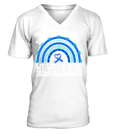 In April We Wear Blue Cool Child Abuse Awareness V-Neck T-shirt
