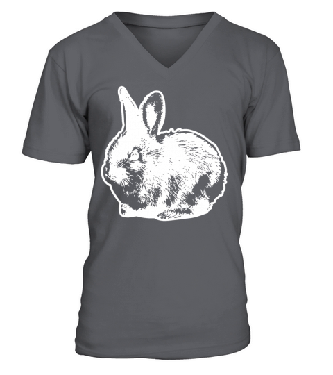 little white rabbit V-Neck T-shirt