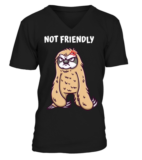Not Friendly Funny Sarcastic Humor Sarcasm Introve V-Neck T-shirt