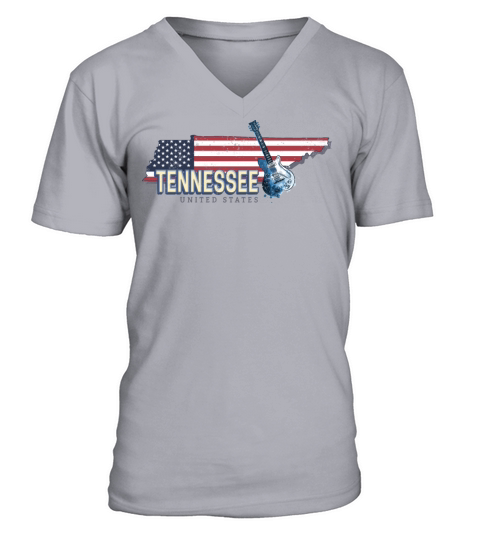 Tennessee United States Retro Map Vintage USA V-Neck T-shirt