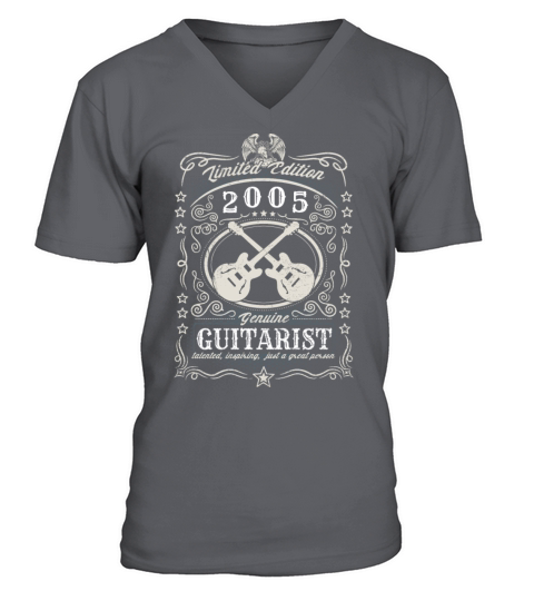 Vintage 2005 Guitarist Birthday Gift Guitar Player V-Neck T-shirt