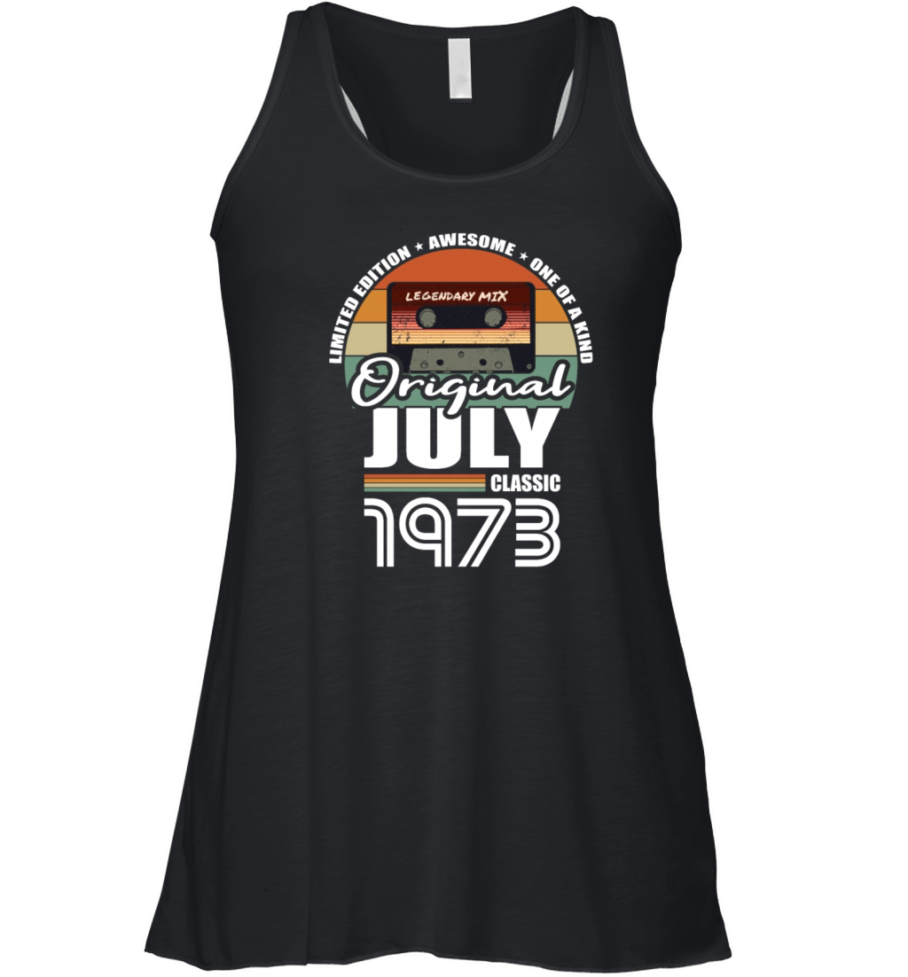 50th birthday july 1973 original 1973 Women's Flowy Tank Top