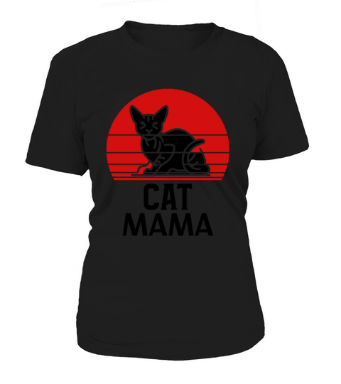 Retro Cat Mama Vintage Eighties Style Distressed Women's T-Shirt