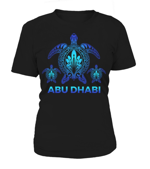 Vintage Abu Dhabi Ocean Blue Sea Turtle Souvenirs Women's T-Shirt