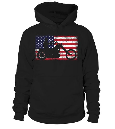 American Flag Biker Motorcycle America Motorbike Hoodie Unisex