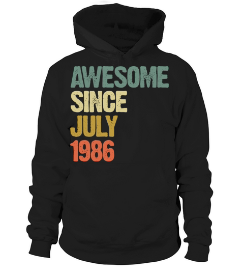 Distressed Vintage Awesome Since July 1986 Hoodie Unisex