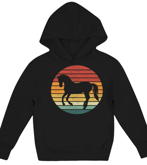 Horse Lover - Vintage Retro Sunset Horse Kids Hoodie