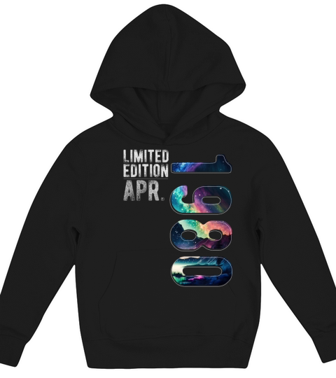 Limited Edition 1980 April Birthday Polar Lights Kids Hoodie