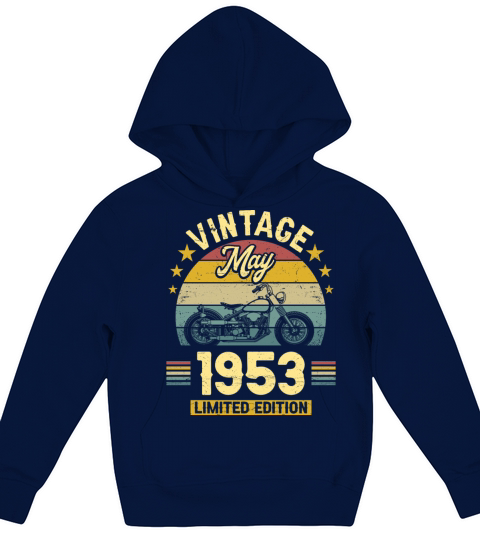 May 1953 70 Years Old Vintage 70th Birthday Kids Hoodie