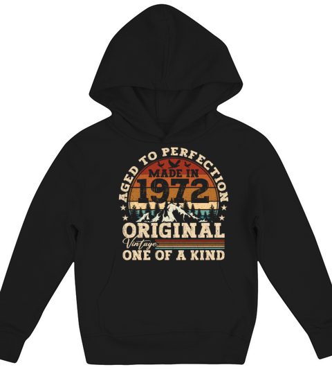Original 1972 Vintage Vintage Birthday Retro Kids Hoodie