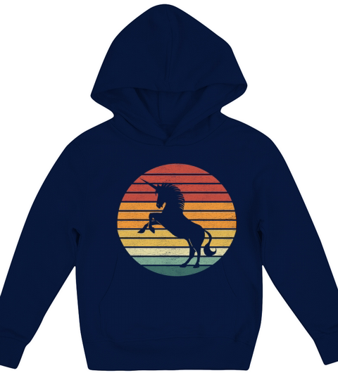 Unicorn Lover - Vintage Retro Sunset Unicorn Kids Hoodie