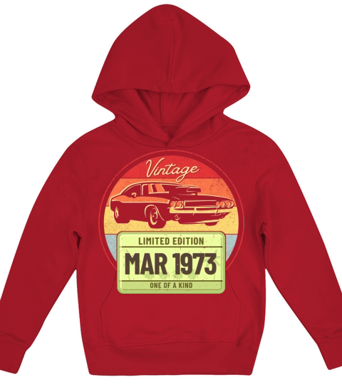 Vintage March 1973 Kids Hoodie