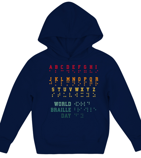 world braille day Vintage Kids Hoodie