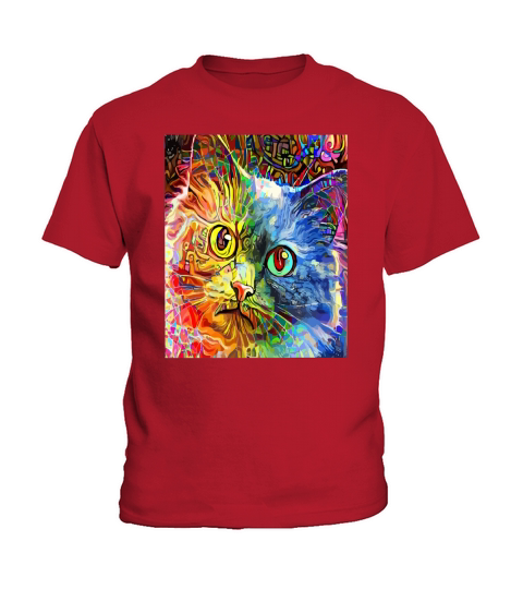 Cat Tabby Cat Colorful Pet Mandala Rainbow Novelty Graphics Kids T-Shirt