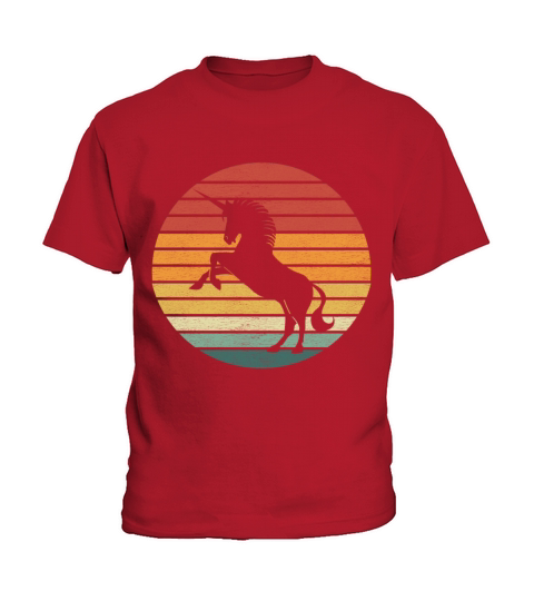 Unicorn Lover - Vintage Retro Sunset Unicorn Kids T-Shirt