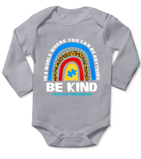 Anything Be Kind Autism Awareness Long Sleeve Baby One-Piece