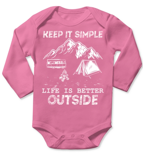 Camping Camper Keep it Simple Vintage Long Sleeve Baby One-Piece
