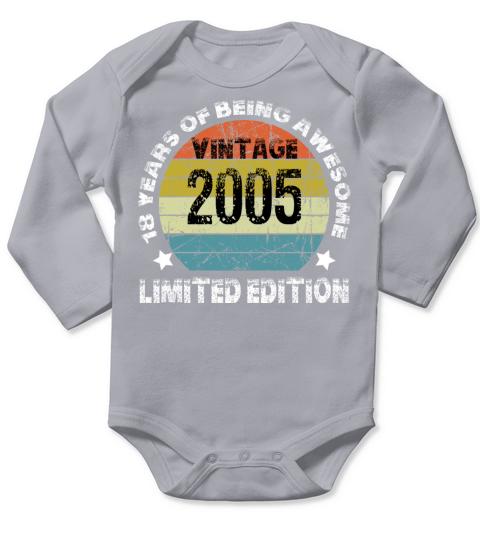 Vintage 2005 Limited Edition 18 Years Of Being Awe Long Sleeve Baby One-Piece