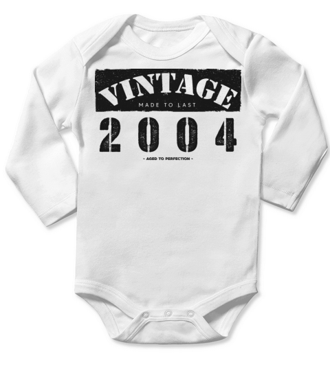 Vintage Classic 2004 19th Birthday - 19 Years Old Long Sleeve Baby One-Piece