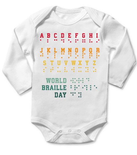 world braille day Vintage Long Sleeve Baby One-Piece
