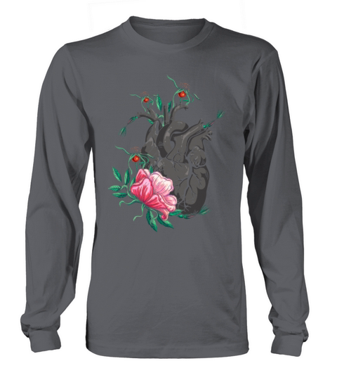 Anatomical Heart And Flowers Long sleeved Unisex
