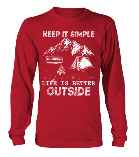 Camping Camper Keep it Simple Vintage Long sleeved Unisex