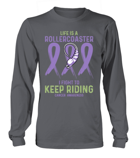 Lavender Ribbon Fighter Cancer Awareness Long sleeved Unisex