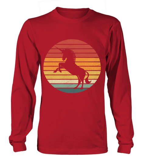 Unicorn Lover - Vintage Retro Sunset Unicorn Long sleeved Unisex
