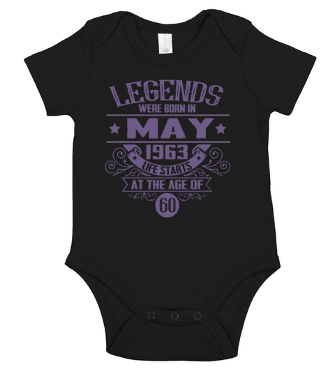 60th Birthday Sayings May 1963 Vintage Short Sleeve Baby One-Piece