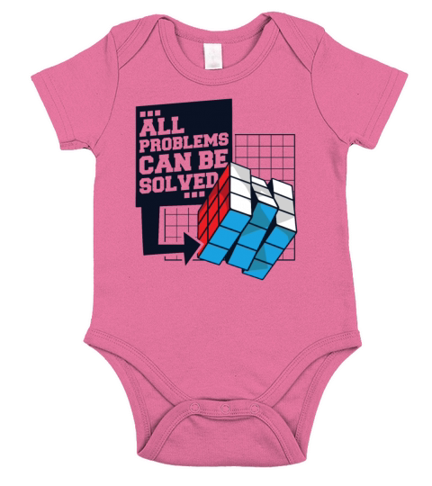 All Problems Can Be Solved Cubing Speedsolving Short Sleeve Baby One-Piece