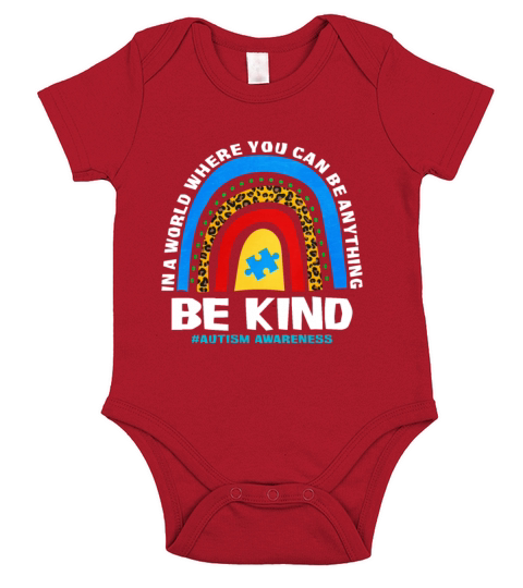 Anything Be Kind Autism Awareness Short Sleeve Baby One-Piece