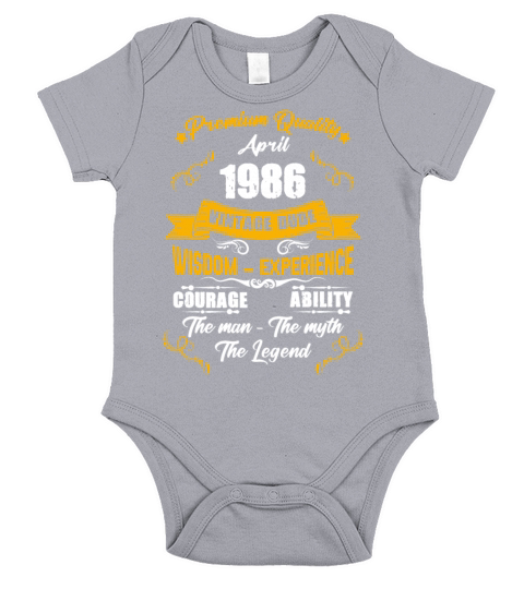 April 1986 Vintage Birthday Present Short Sleeve Baby One-Piece