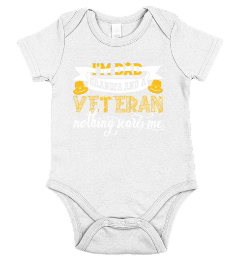 Im Dad Grandpa And A Veteran Nothing Scares Me Short Sleeve Baby One-Piece