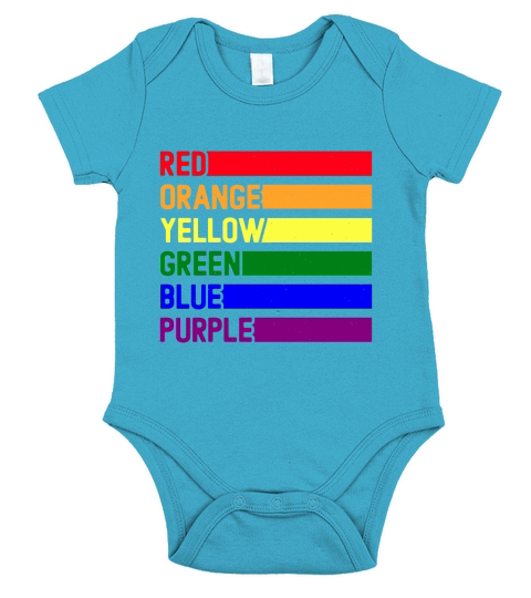 LGBTQ Red Orange Yellow Green Blue Purple Short Sleeve Baby One-Piece