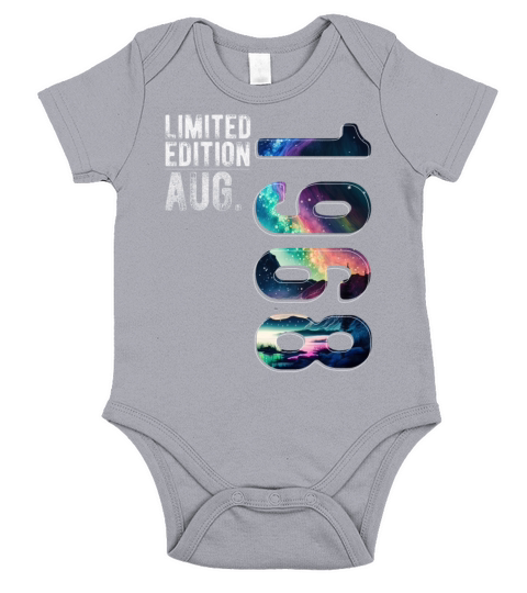 Limited Edition 1968 August Birthday Polar Lights Short Sleeve Baby One-Piece